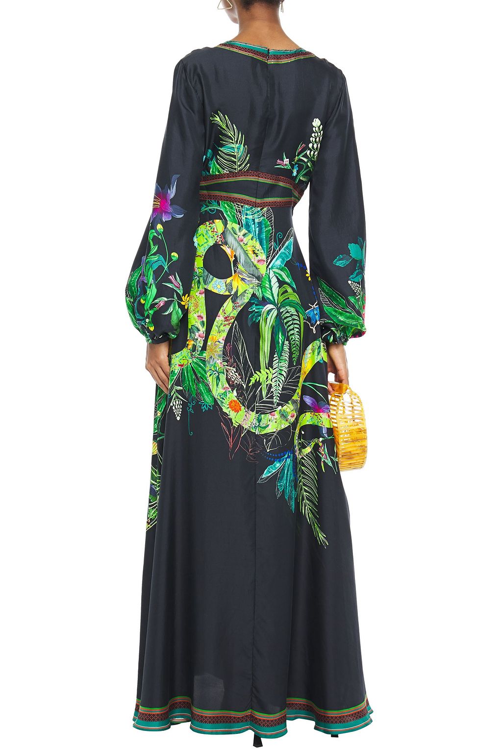 CAMILLA River Cruise crystal-embellished printed silk-twill maxi dress