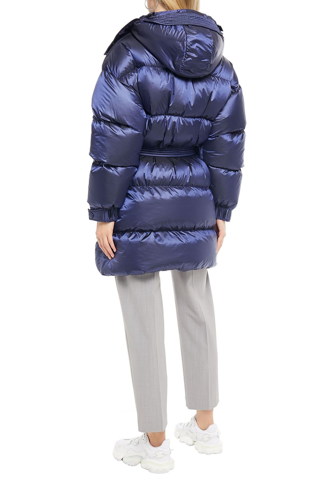 IENKI IENKI Killer J belted metallic quilted shell hooded down coat