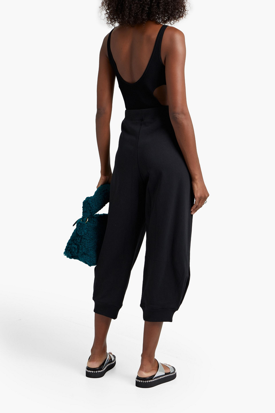Tibi Giselle Cutout Ribbed-knit Bodysuit In Black