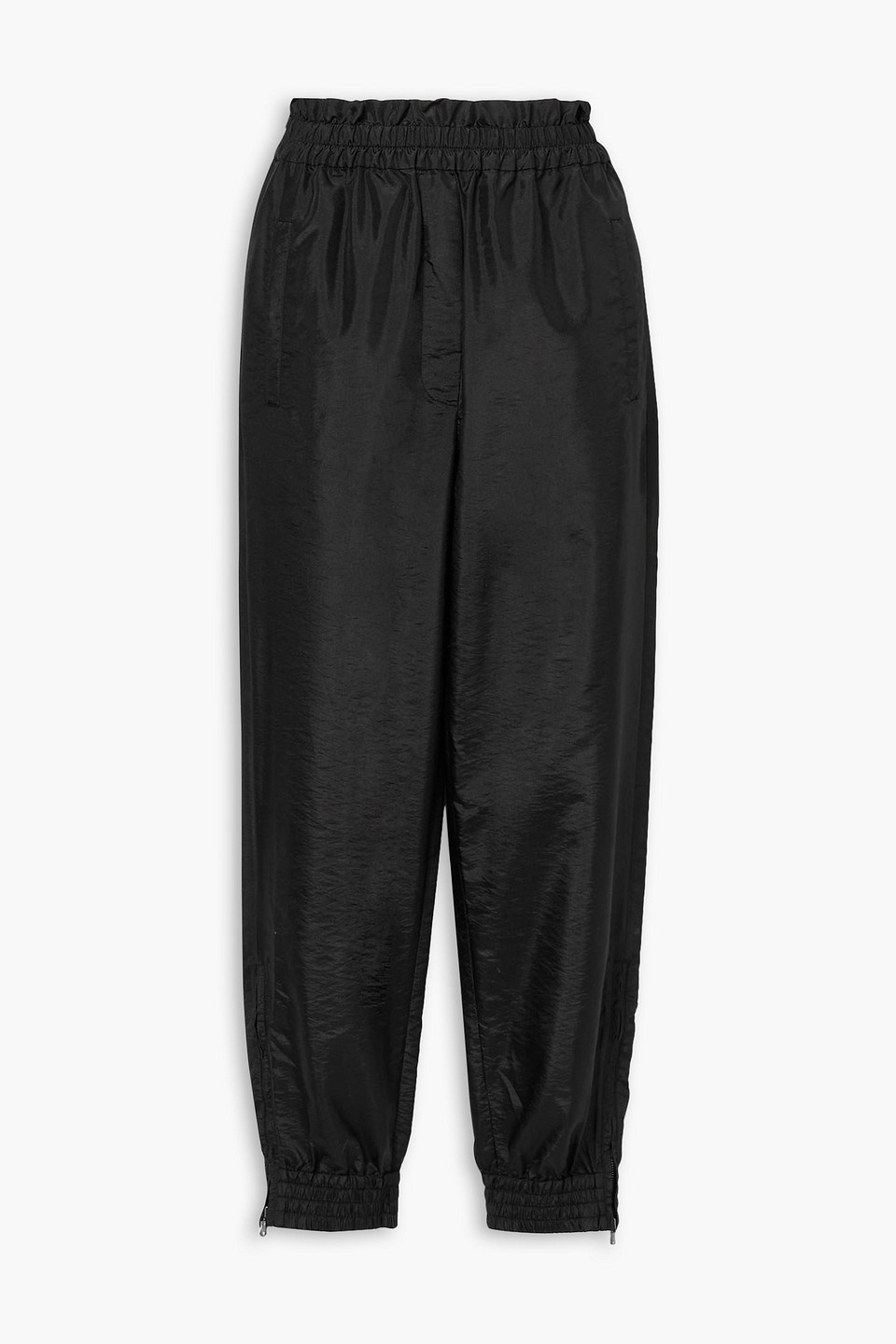 tibi - shell tapered pants - black - xxs