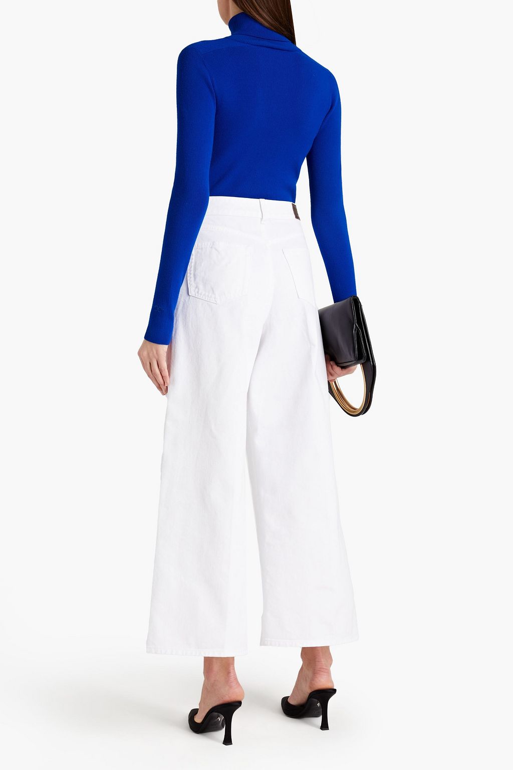 VICTORIA, VICTORIA BECKHAM Cropped high-rise wide-leg jeans