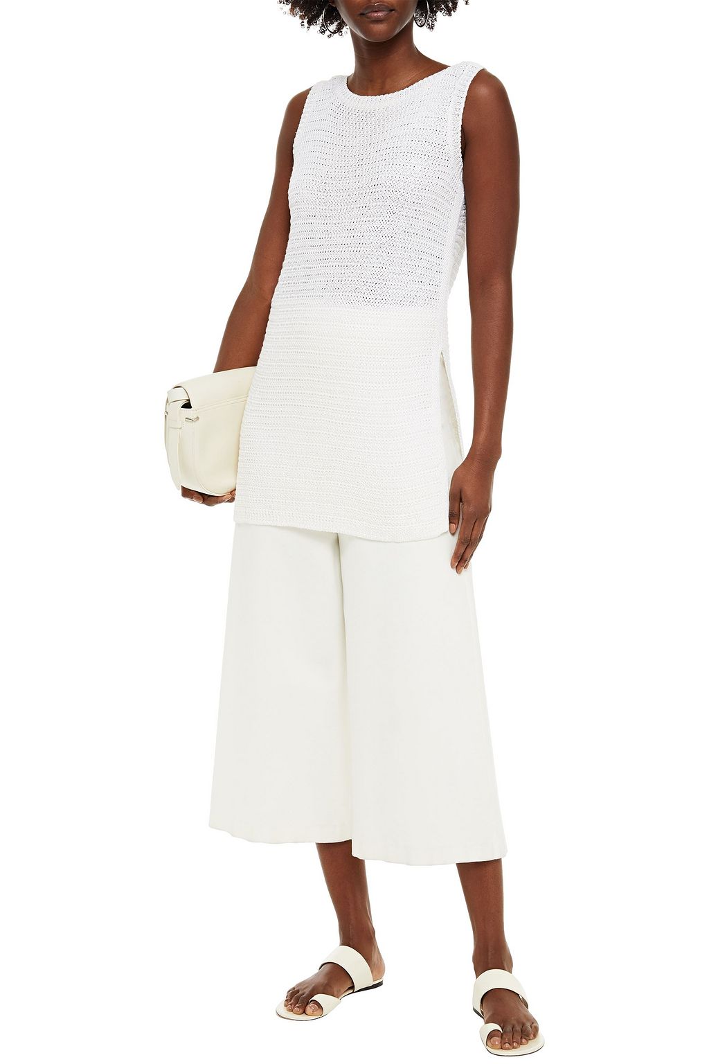 LORO PIANA Tobago crochet-knit linen and silk-blend tunic