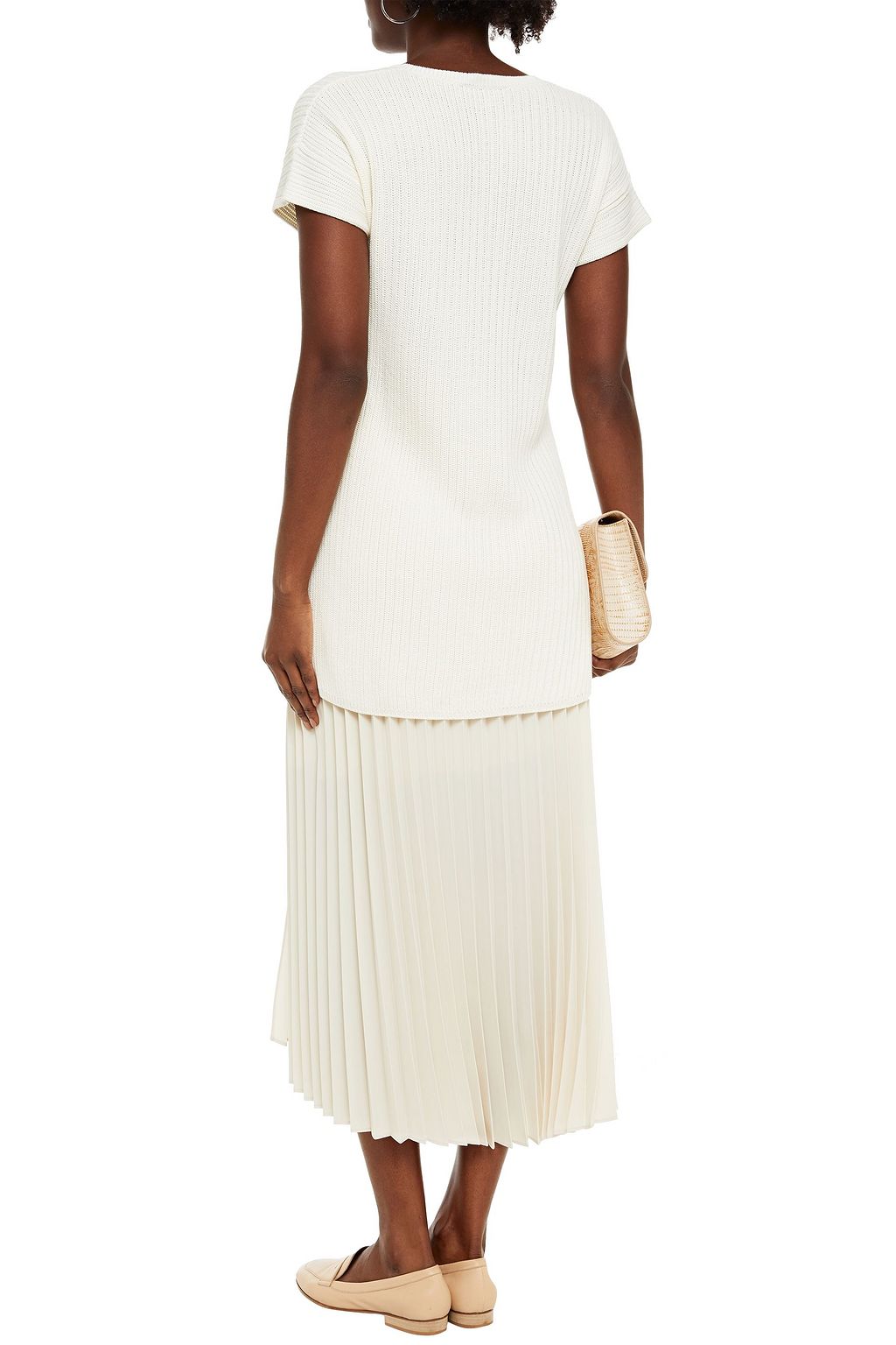 LORO PIANA Ribbed silk and cotton-blend top