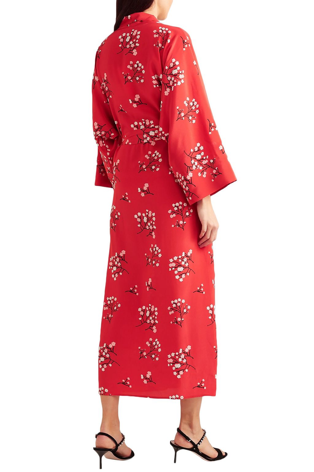 BERNADETTE Peignor belted printed silk crepe de chine wrap dress