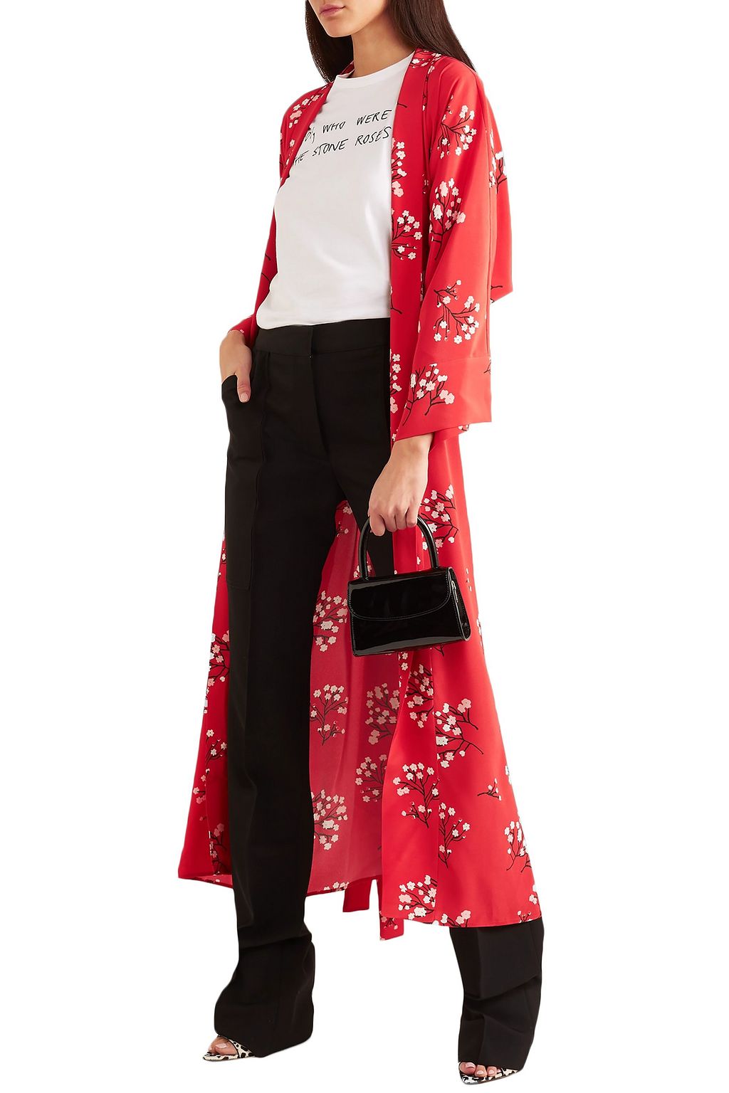 BERNADETTE Peignor belted printed silk crepe de chine wrap dress
