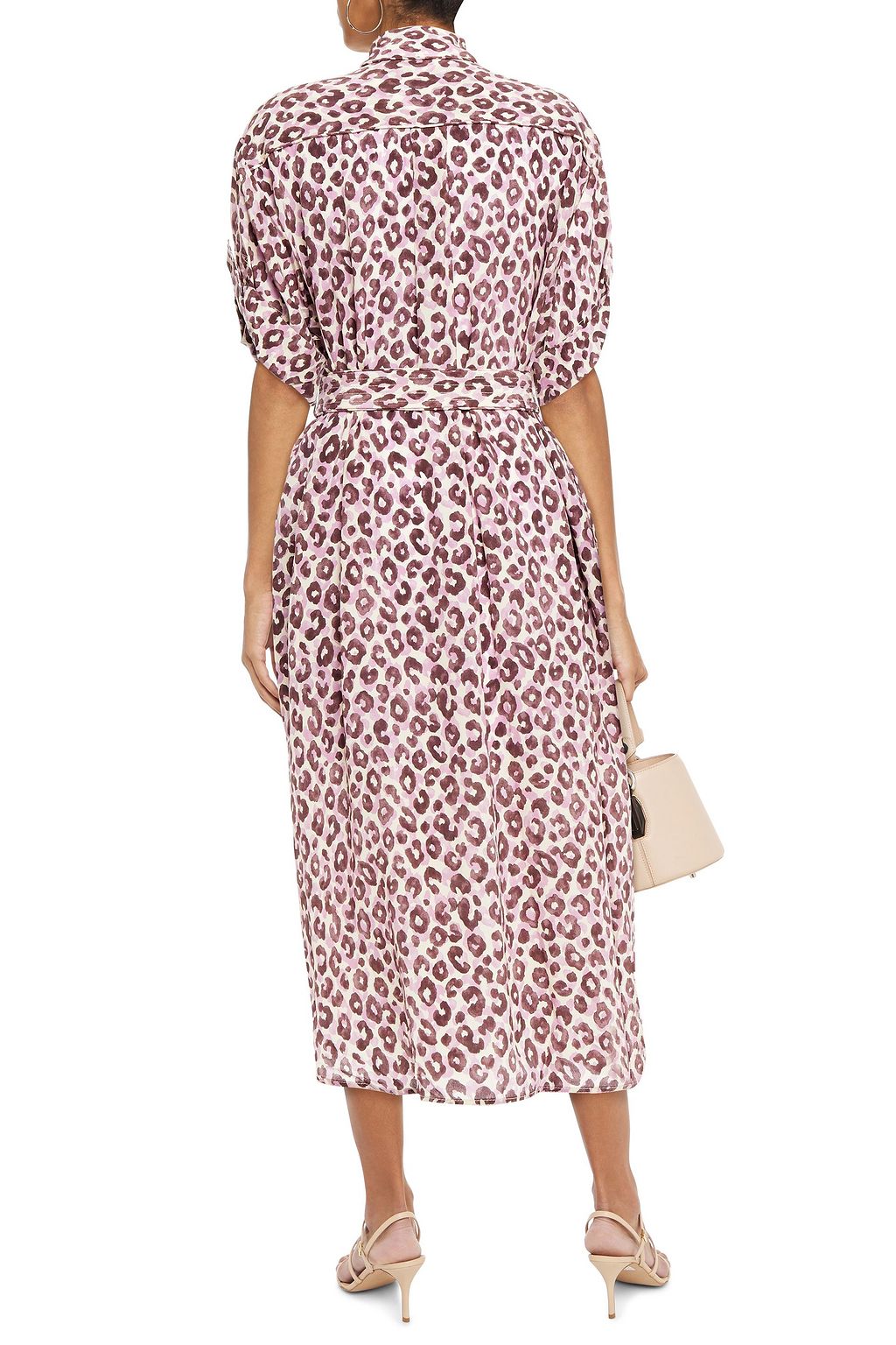 ZIMMERMANN Belted leopard-print silk crepe de chine midi dress