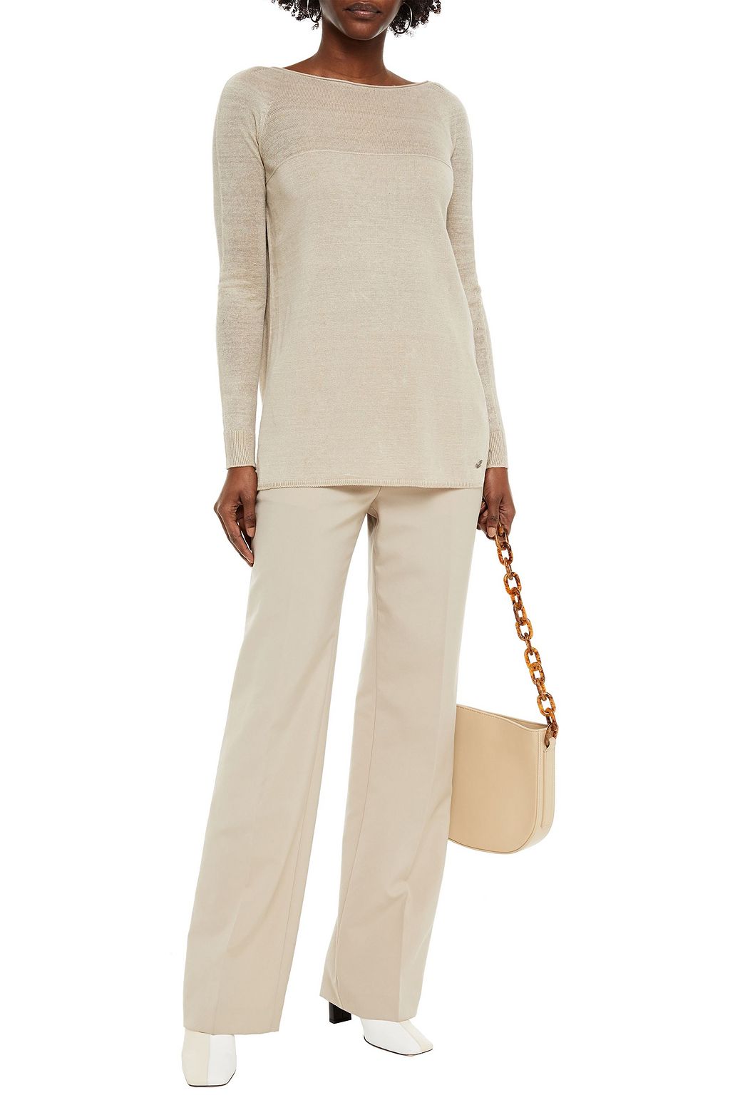 LORO PIANA Porte A Pitre burnout-effect flax sweater