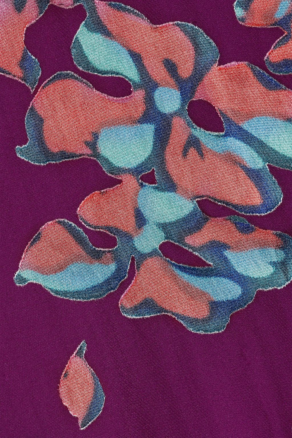 SALONI Isa Midikleid aus Devoré mit Blumenprint und Rüschen