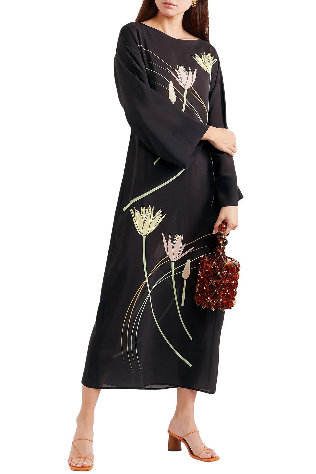 BERNADETTE Floral-print silk crepe de chine maxi dress