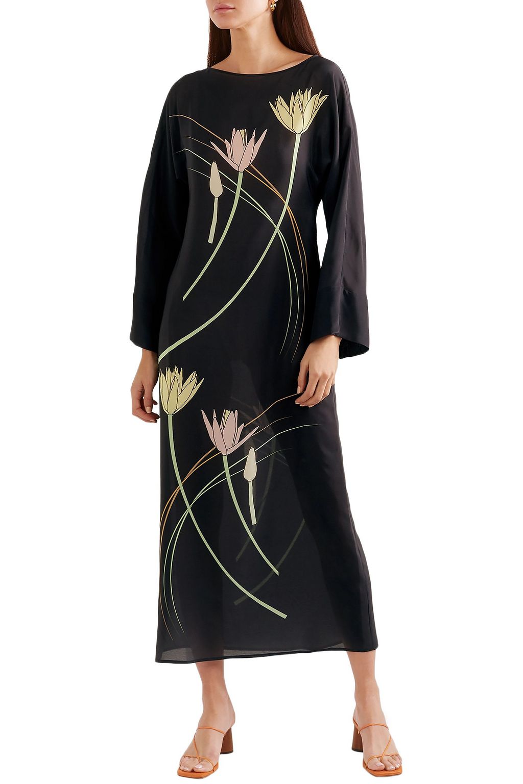 BERNADETTE Floral-print silk crepe de chine maxi dress