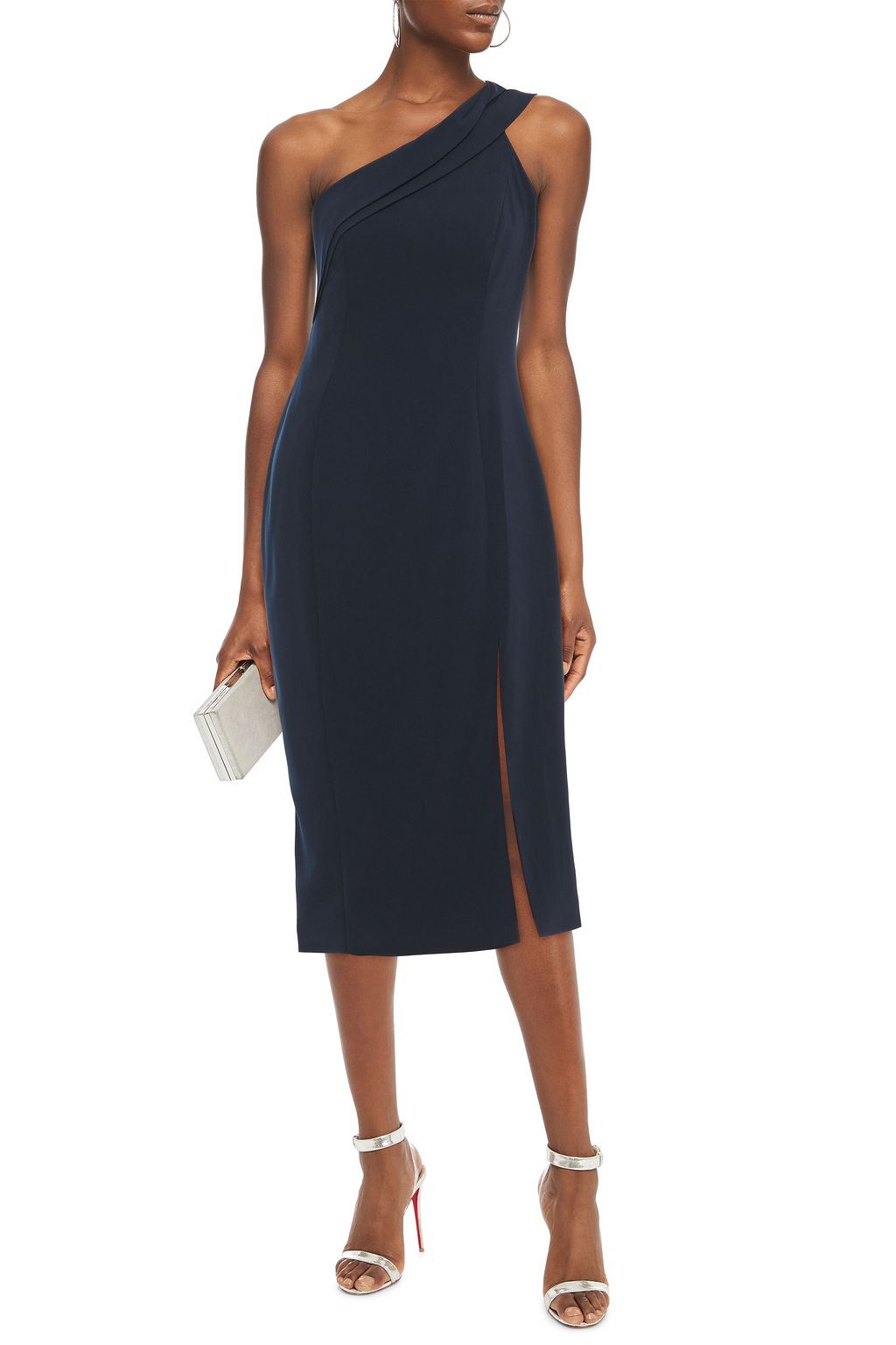 JAY GODFREY One-shoulder draped stretch-crepe dress