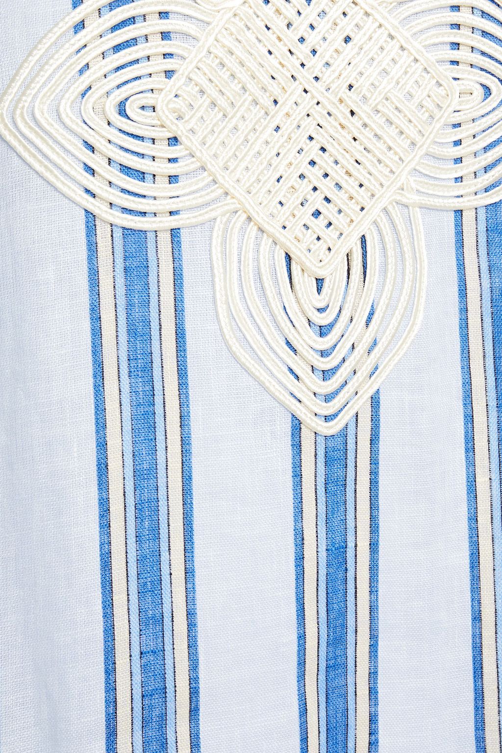 TORY BURCH Embroidered striped linen kaftan