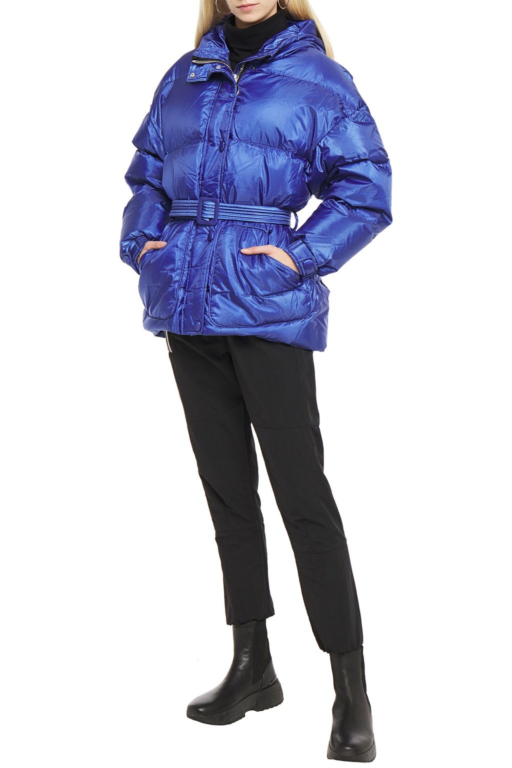IENKI IENKI Michlin belted quilted faux leather down jacket