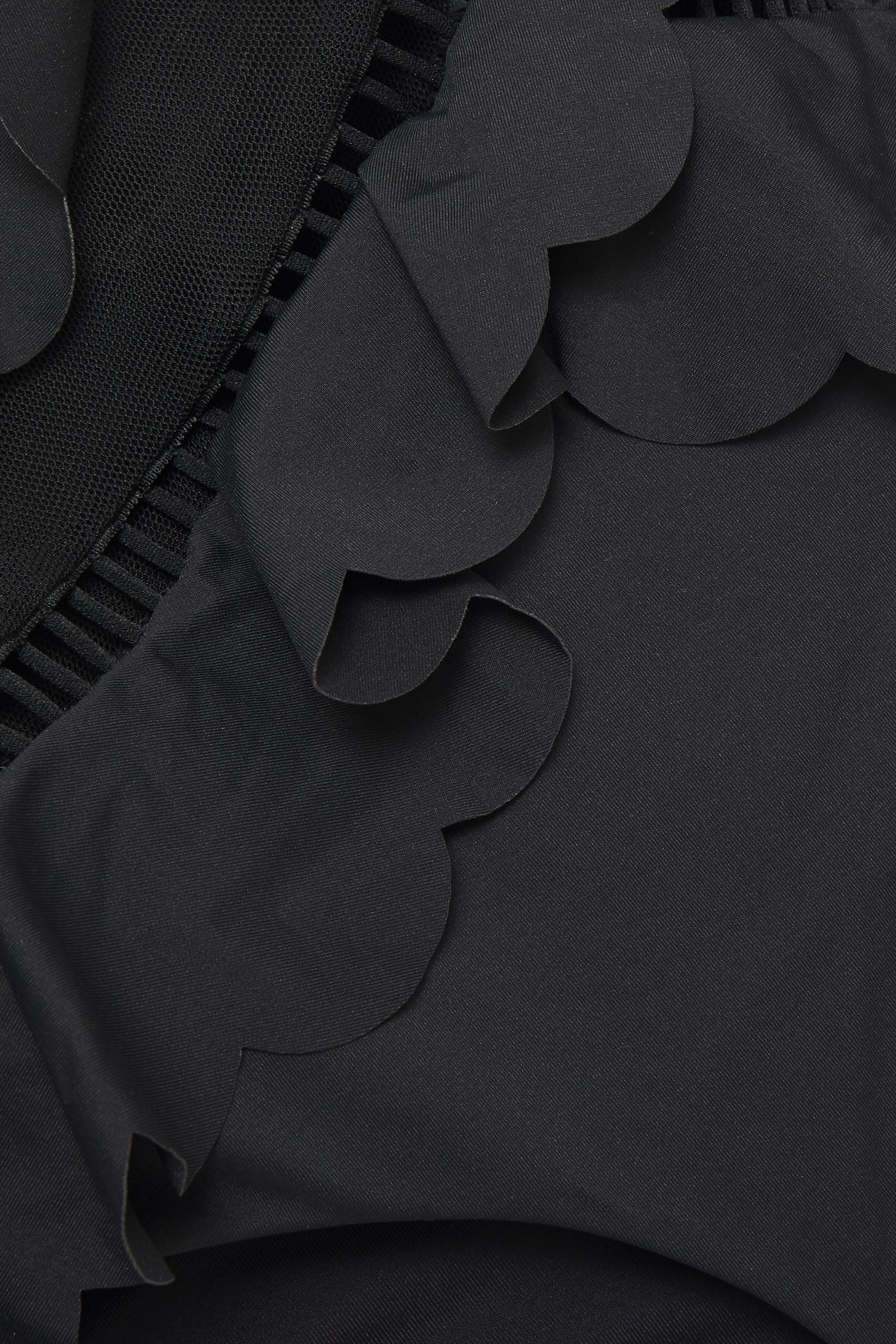 Zimmermann Edie mesh-paneled ruffled high-rise bikini briefs