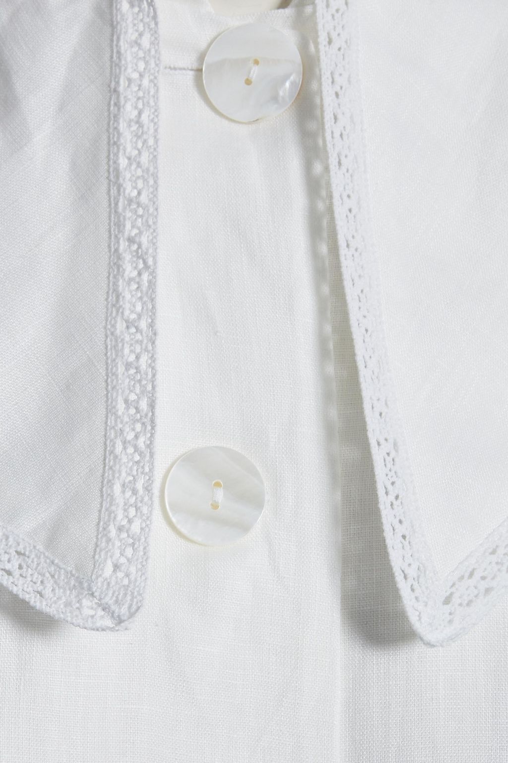 SLEEPER Marie lace-trimmed linen mini dress