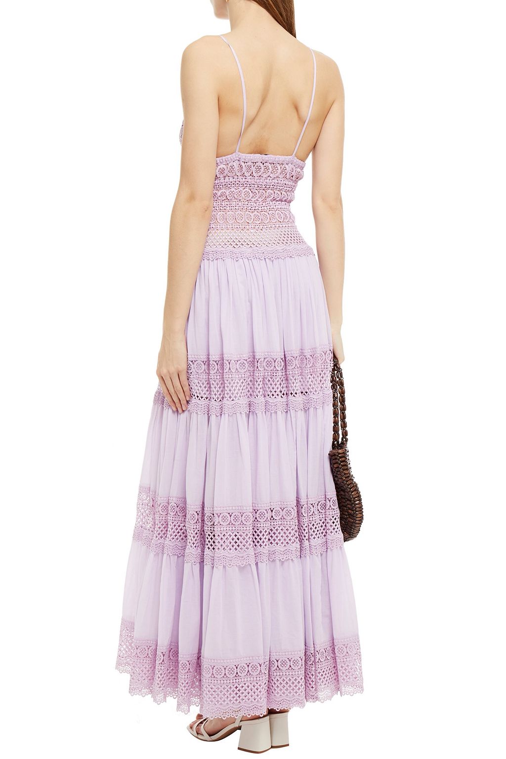CHARO RUIZ IBIZA Miriam crocheted lace and cotton-blend voile maxi dress