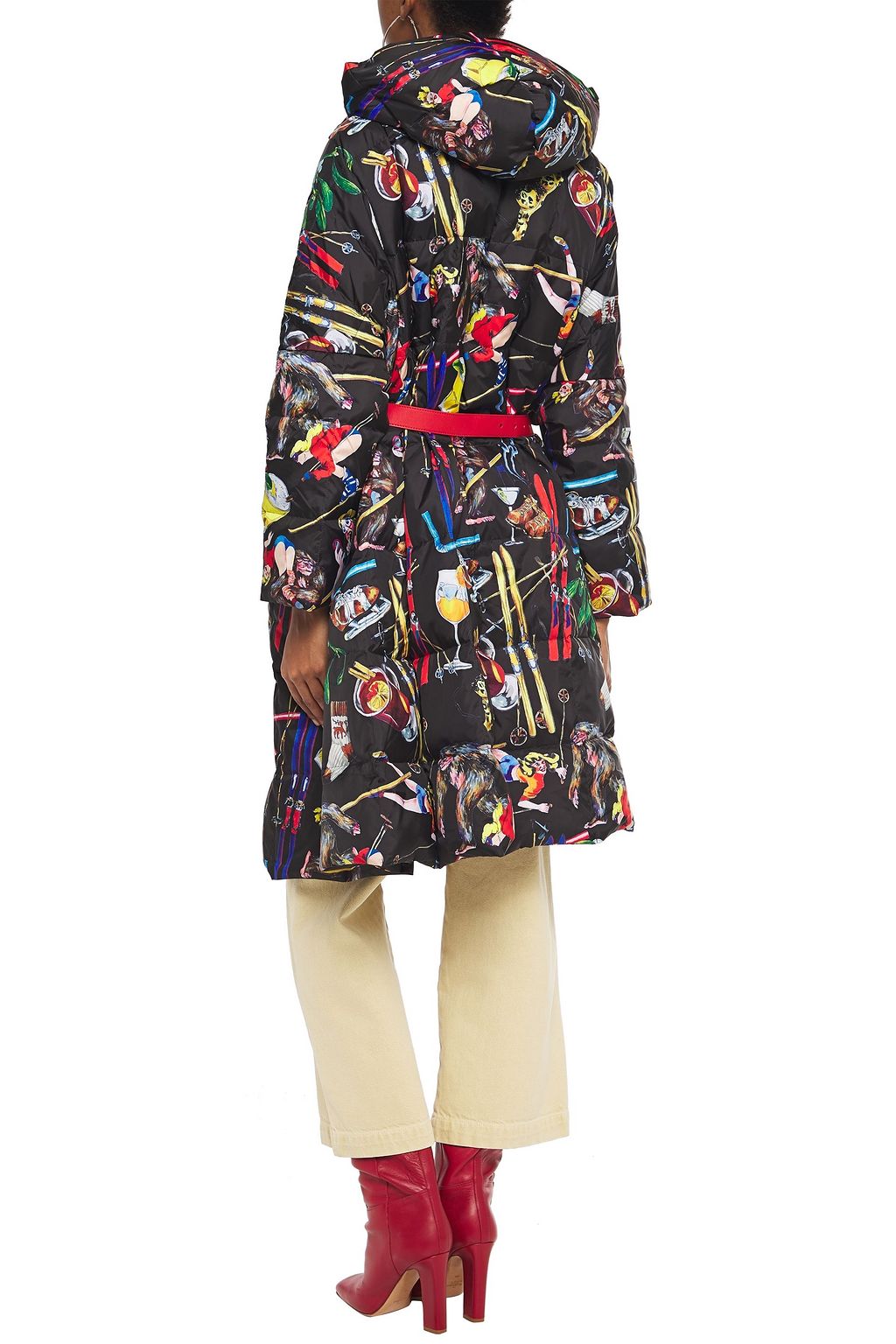 IENKI IENKI Pyramide printed quilted shell hooded down coat