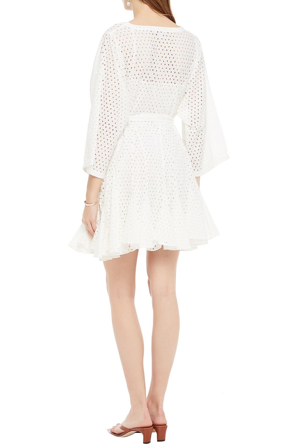 RHODE Ryan belted broderie anglaise cotton mini dress