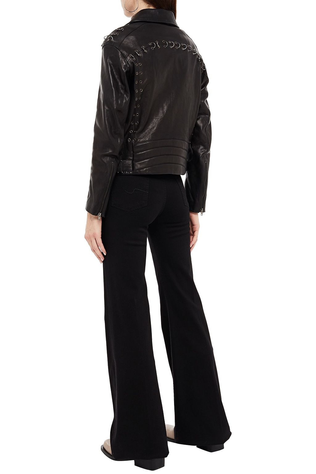 7 FOR ALL MANKIND Embellished leather biker jacket