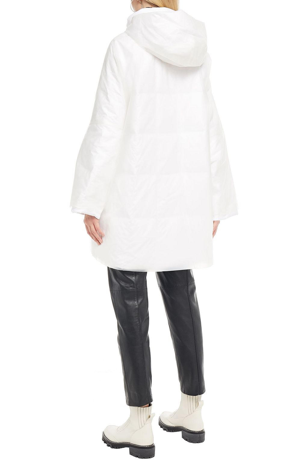 IENKI IENKI Raincoat PVC and quilted foiled shell hooded down coat