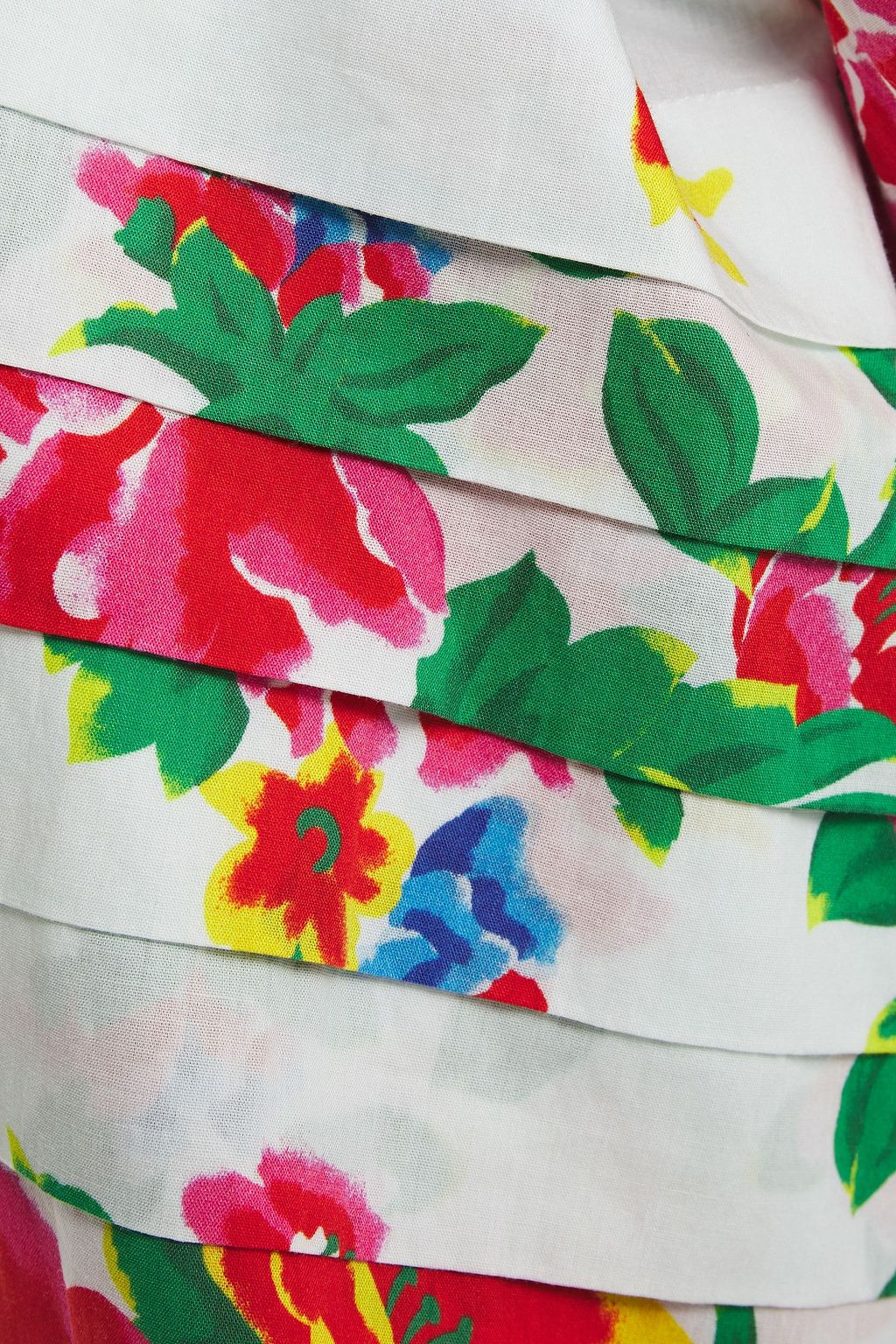 RHODE Anya shirred floral-print cotton mini dress