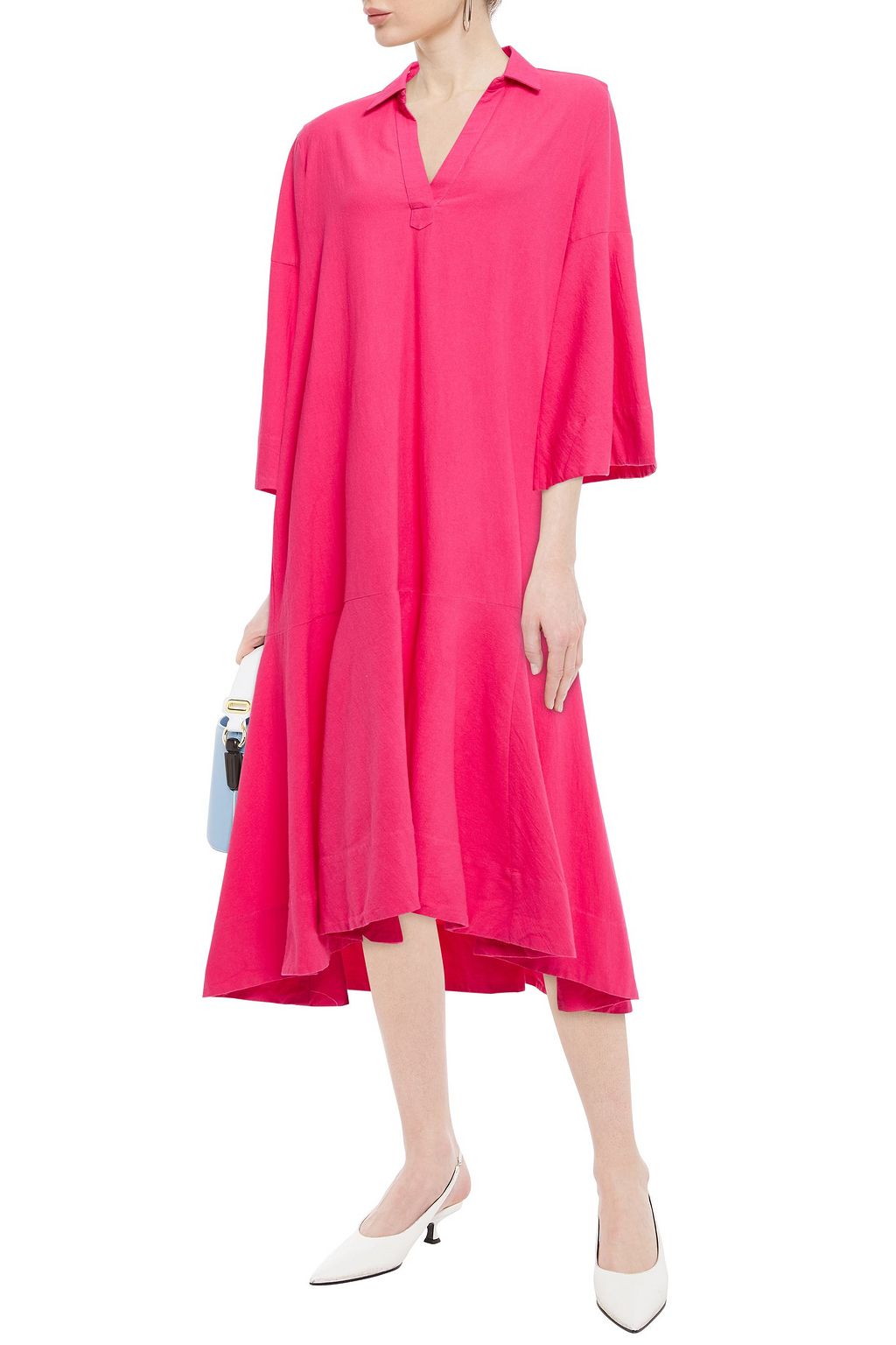 RHODE Gia cotton midi shirt dress