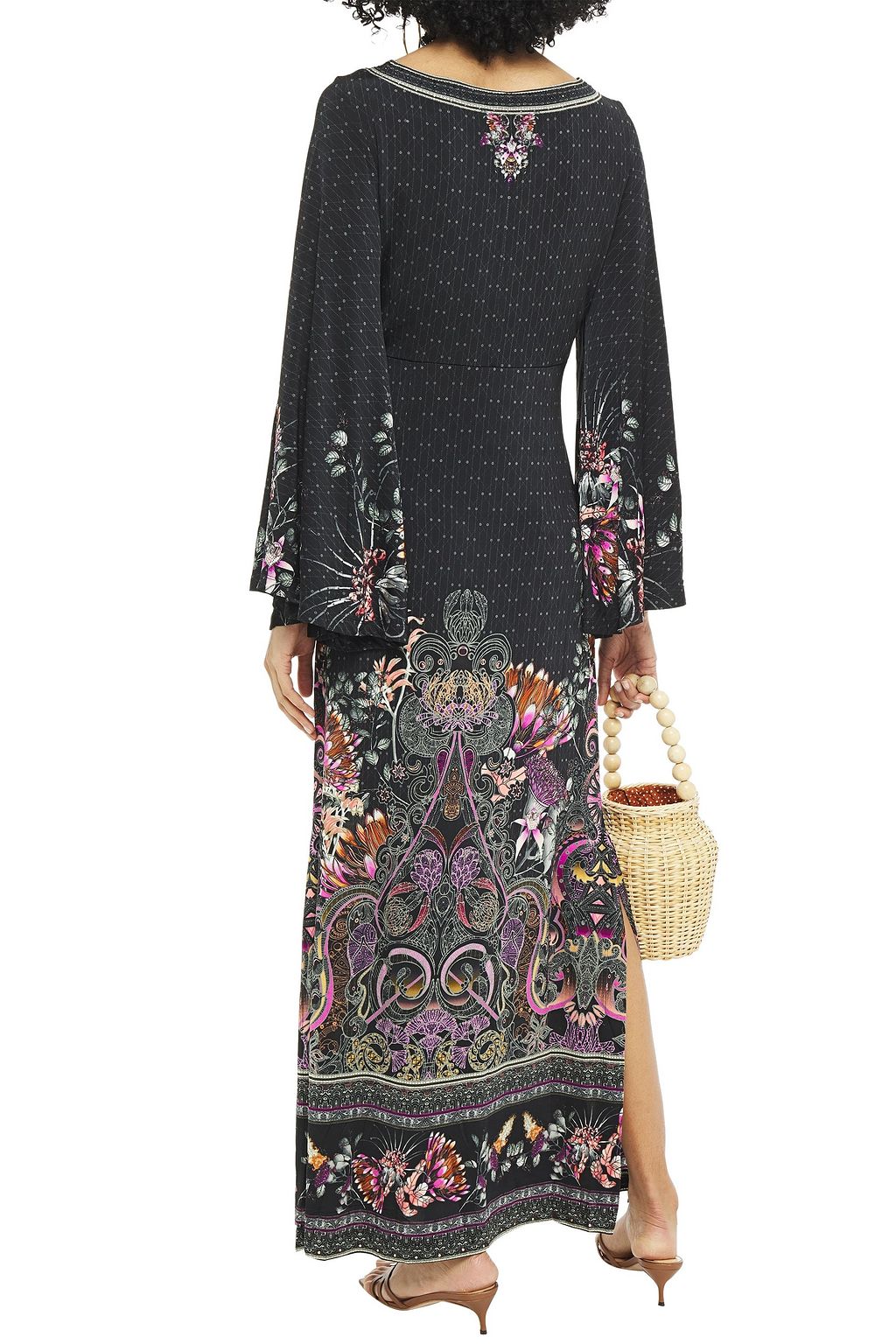 CAMILLA Crystal-embellished printed stretch-jersey maxi dress