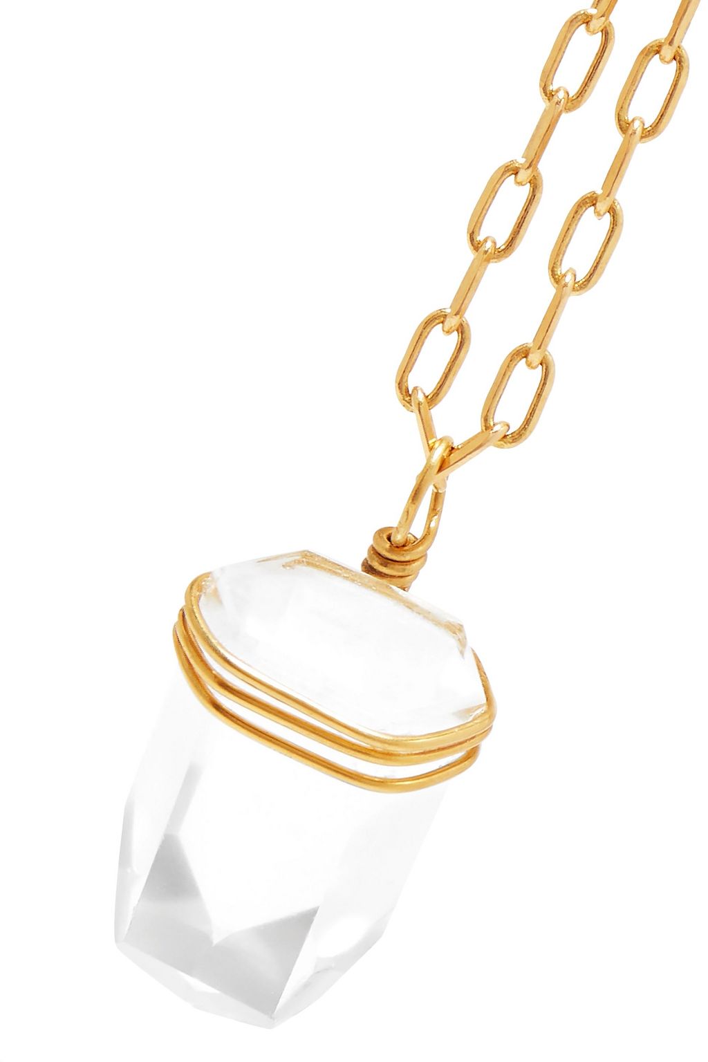 SIRCONSTANCE Reiki gold-plated crystal necklace