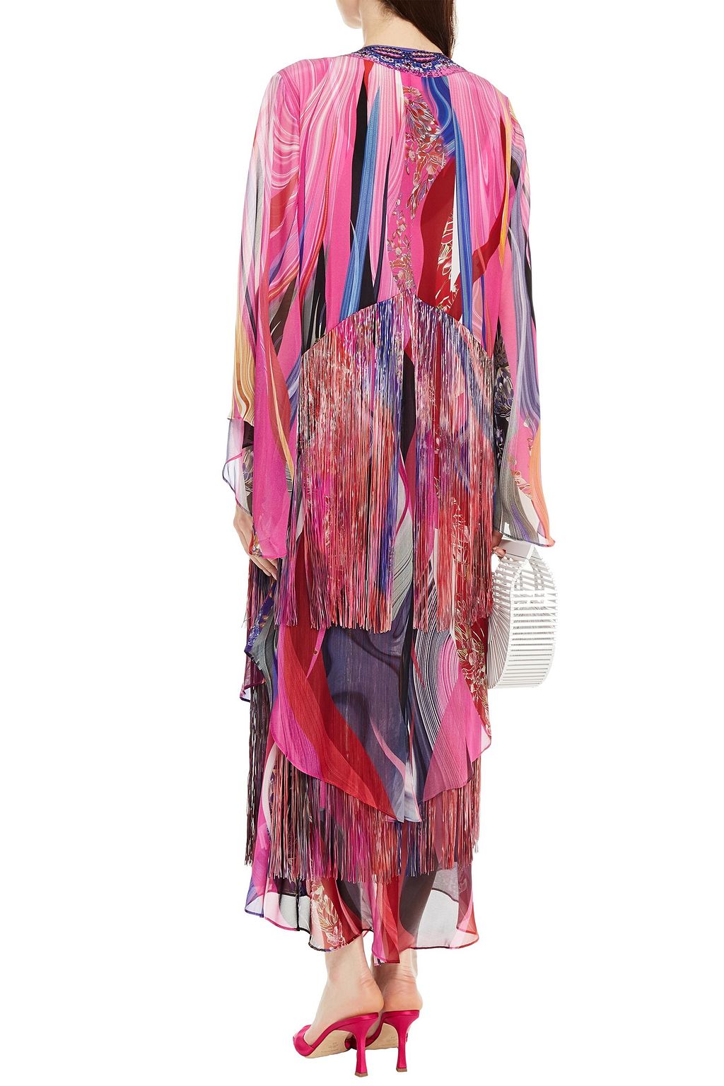 CAMILLA Embellished printed silk-chiffon jacket