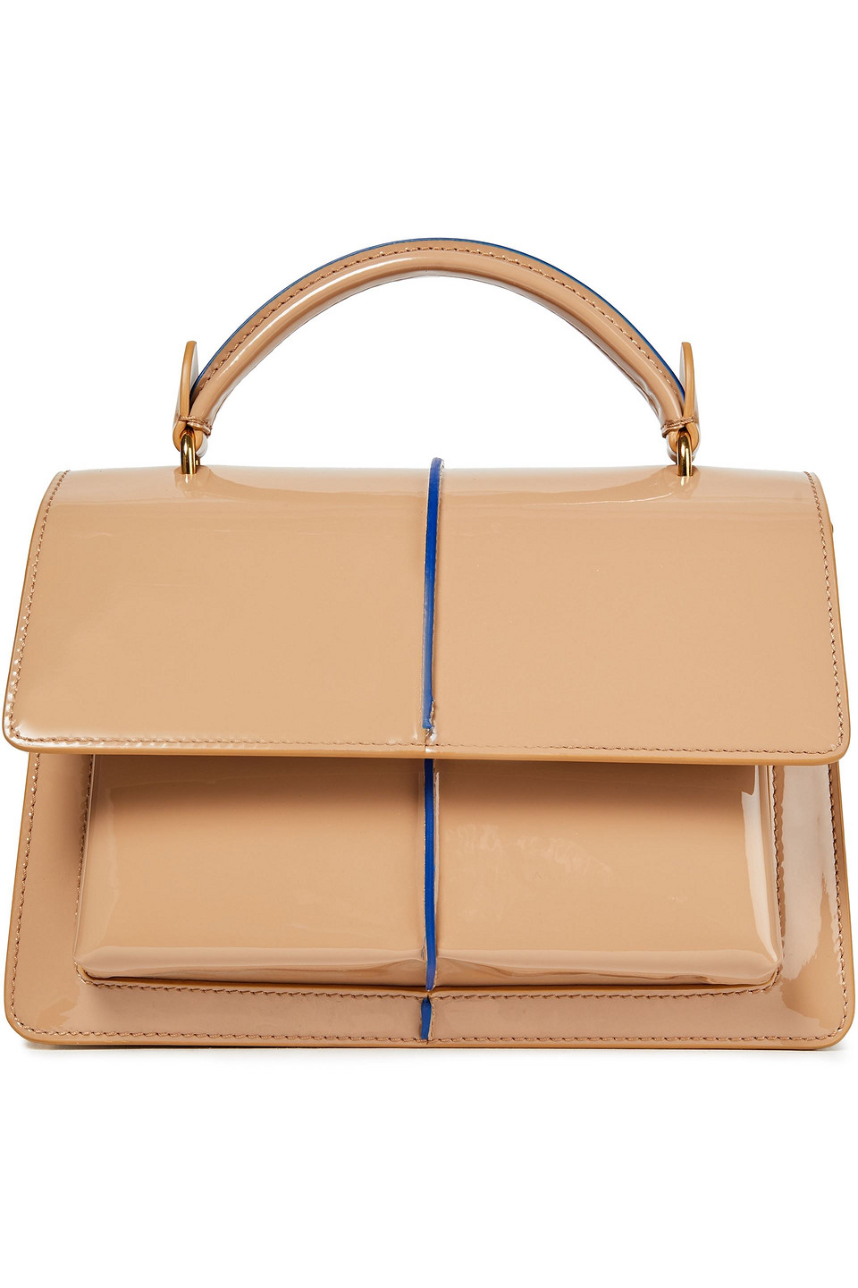 Marni Woman Patent-leather Shoulder Bag Neutral Size --