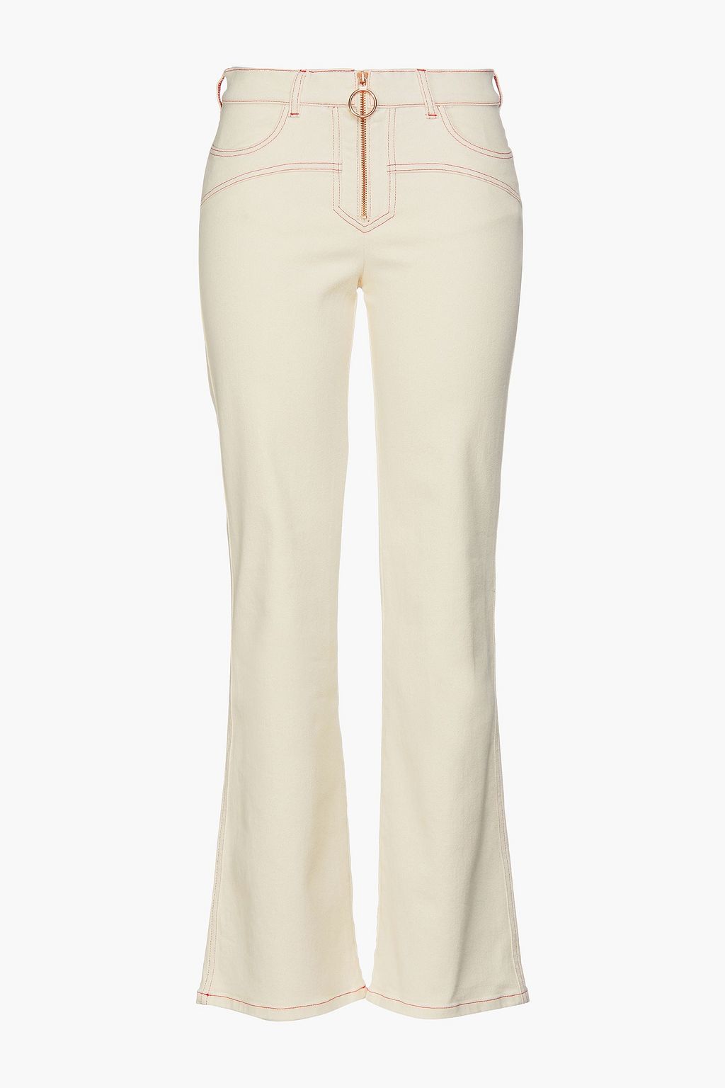 Ivory High-rise straight-leg jeans 