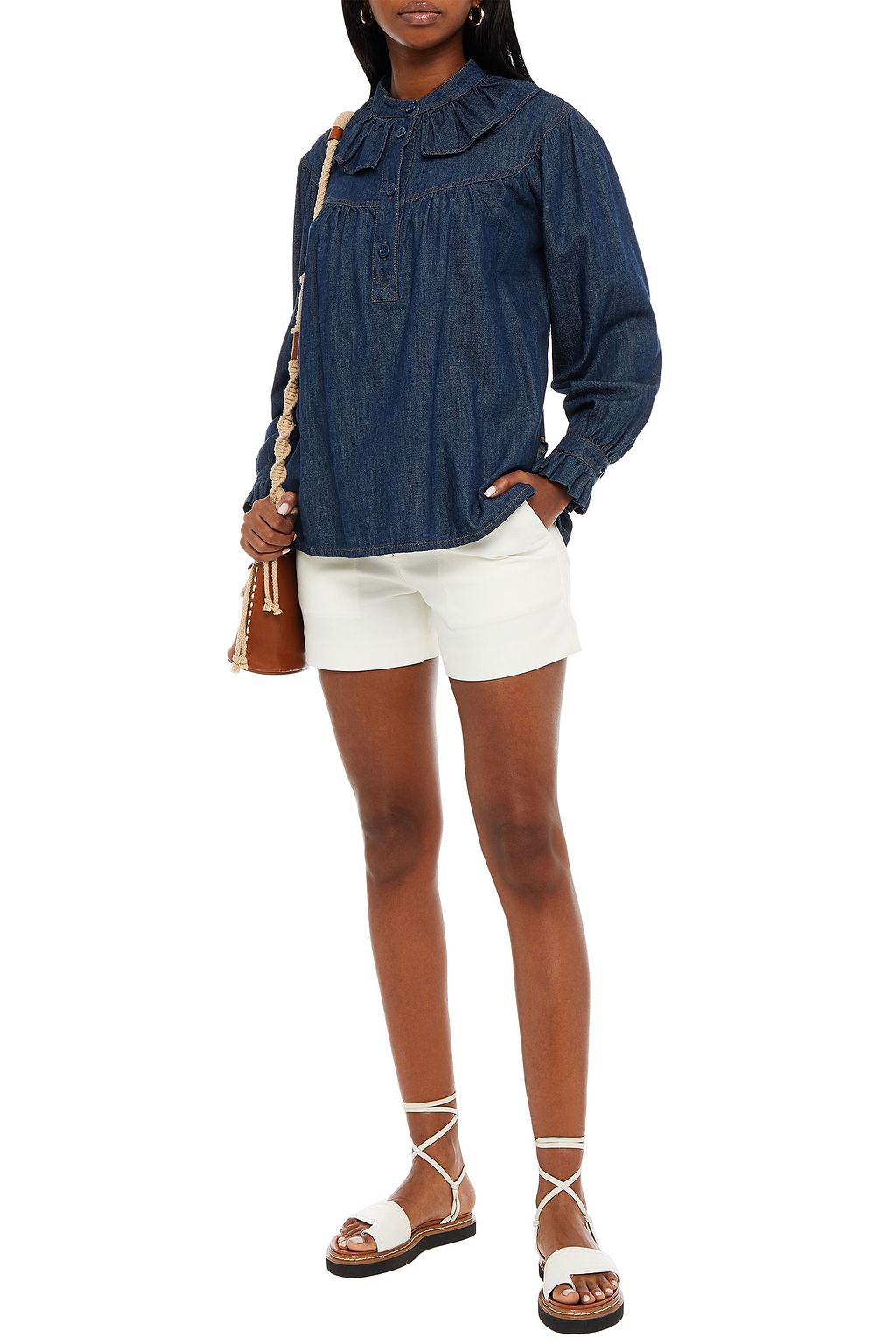 SEE BY CHLOÉ Ruffled denim top
