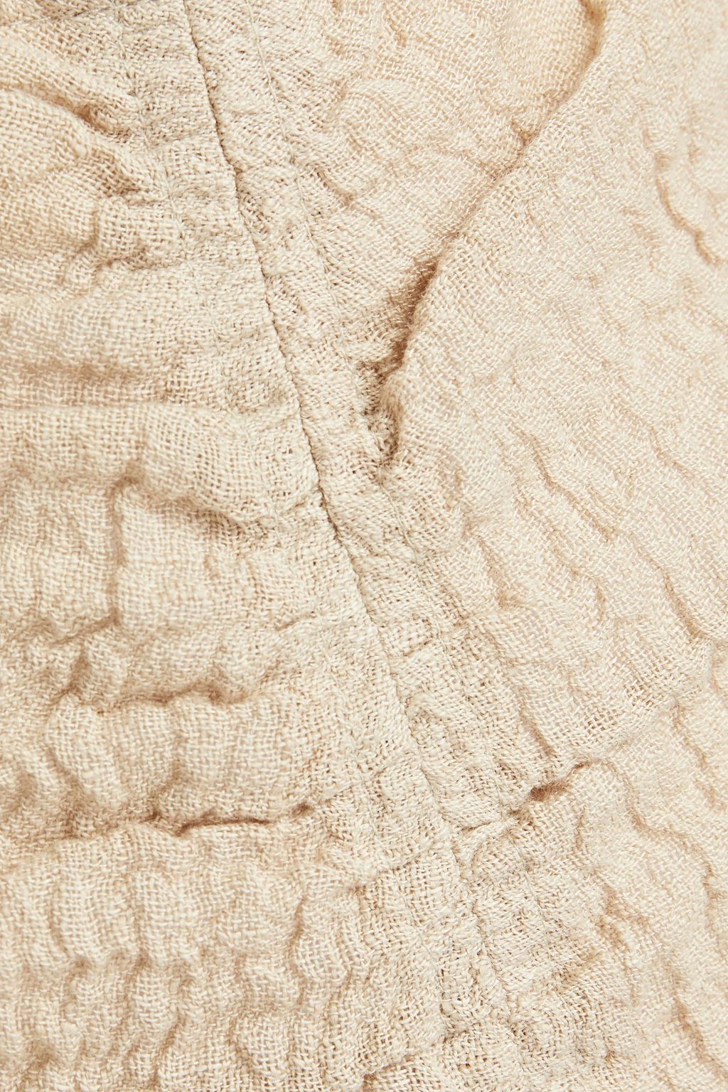 NANUSHKA Frayed crinkled-linen midi skirt