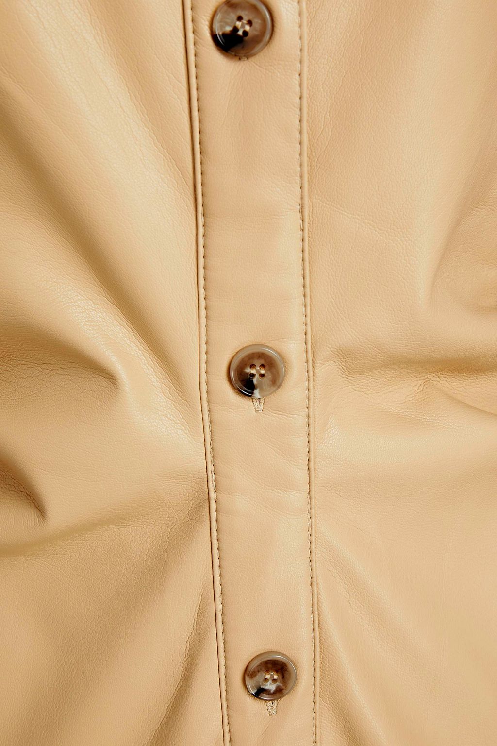 NANUSHKA Gathered vegan leather mini dress