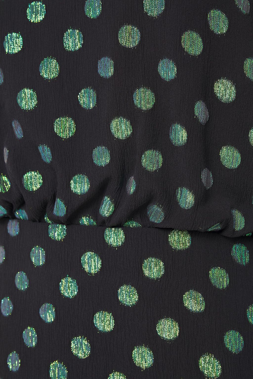 SALONI Gathered metallic fil coupé silk-blend crepon mini dress