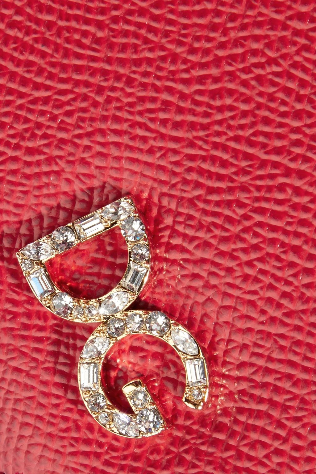 DOLCE&GABBANA Crystal-embellished textured-leather iPhone X case
