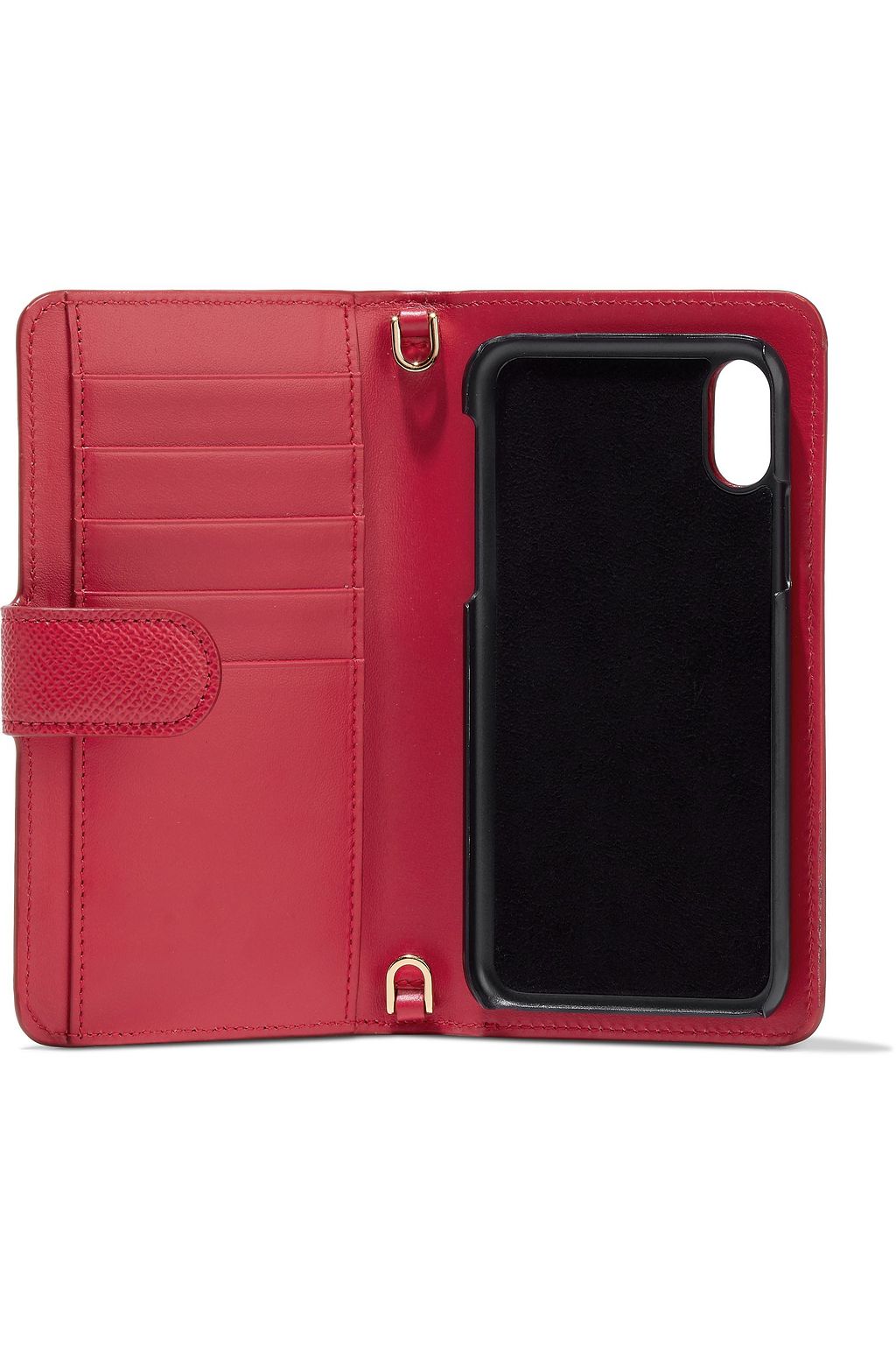 DOLCE&GABBANA Crystal-embellished textured-leather iPhone X case