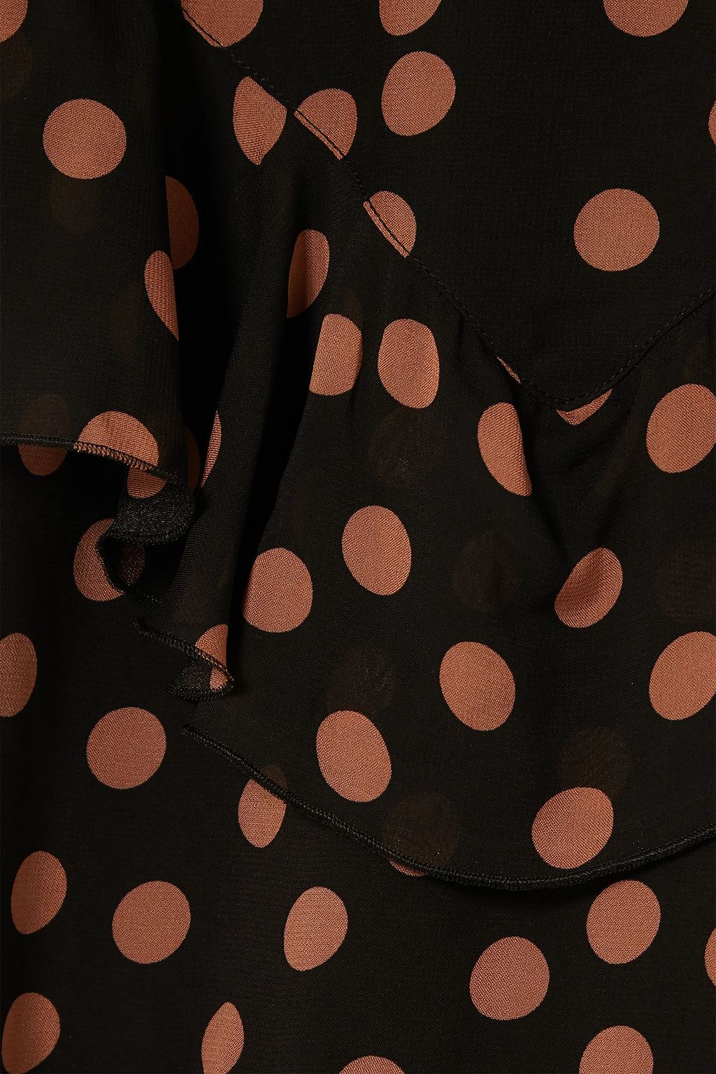 DE LA VALI Juliette ruffled polka-dot chiffon maxi dress