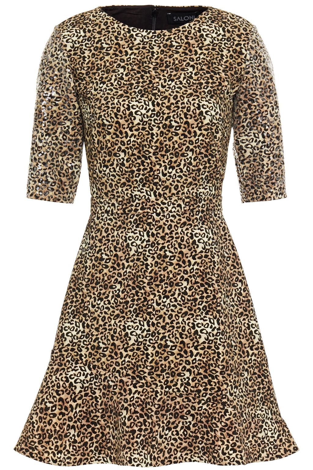 saloni leopard dress