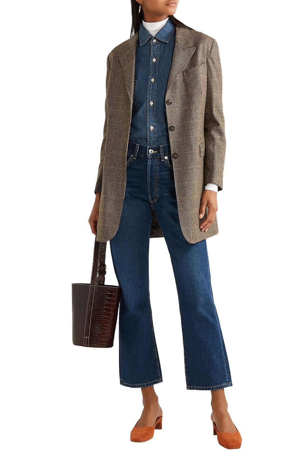 EVE DENIM Jane cropped high-rise flared jeans