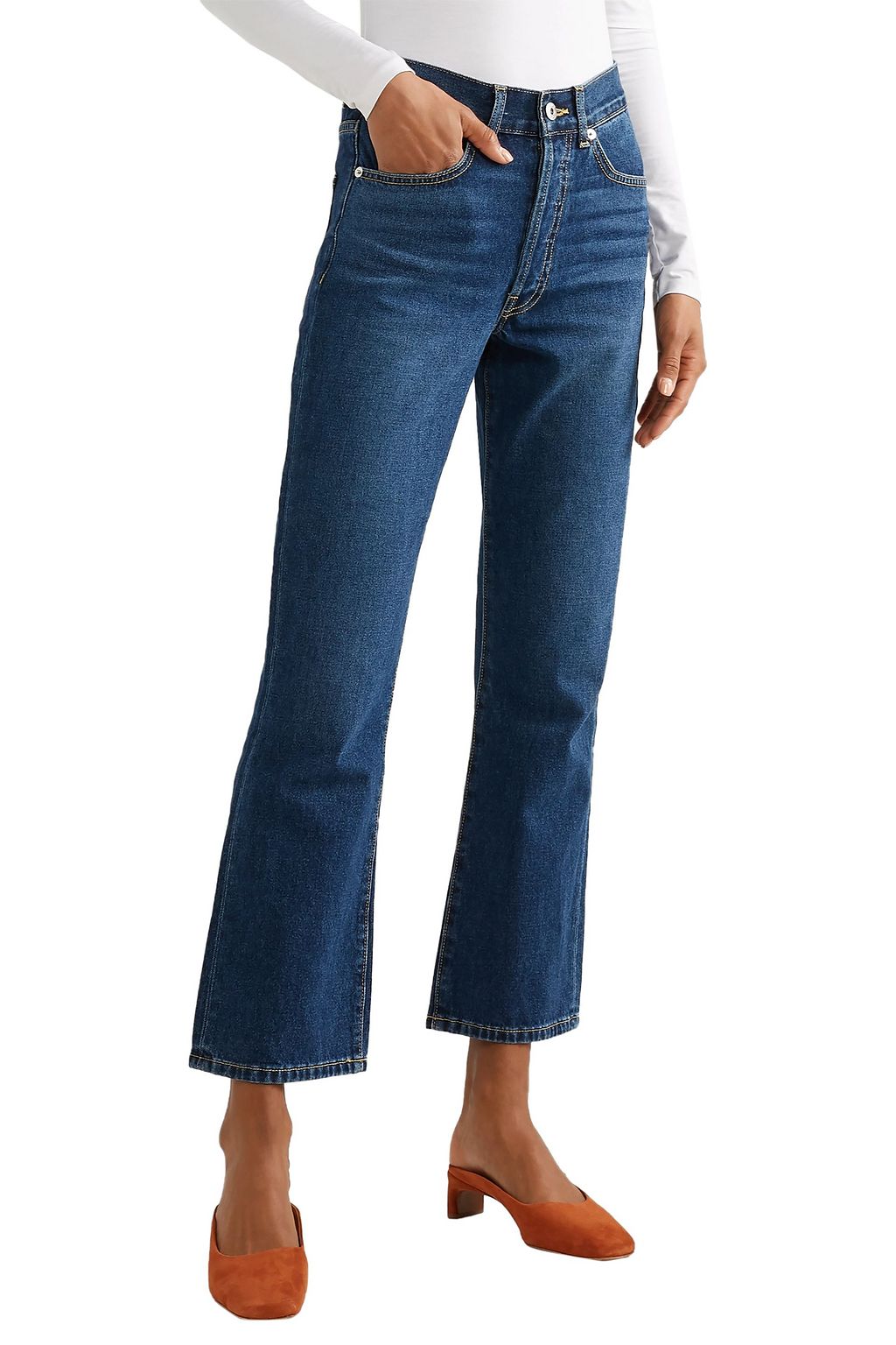 EVE DENIM Jane cropped high-rise flared jeans