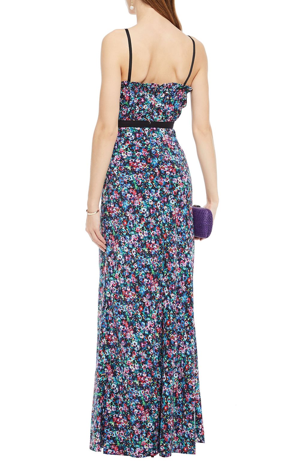 SALONI Jennie ruffled floral-print silk crepe de chine maxi dress