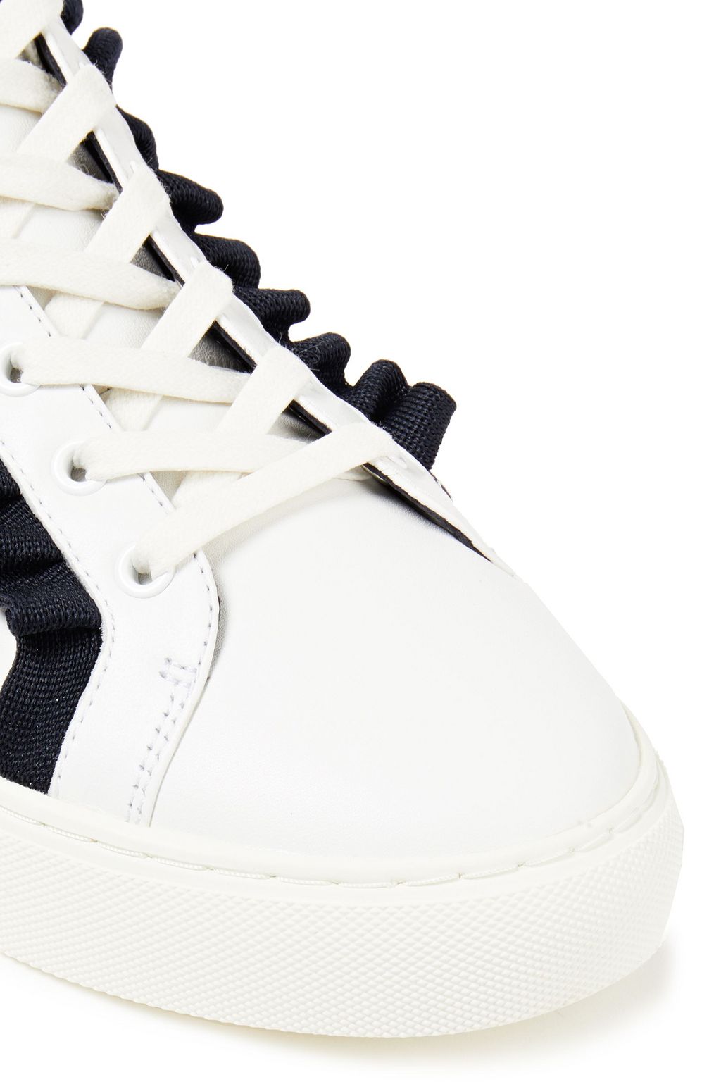 TORY SPORT ラッフル付き ツートーン レザー スニーカー