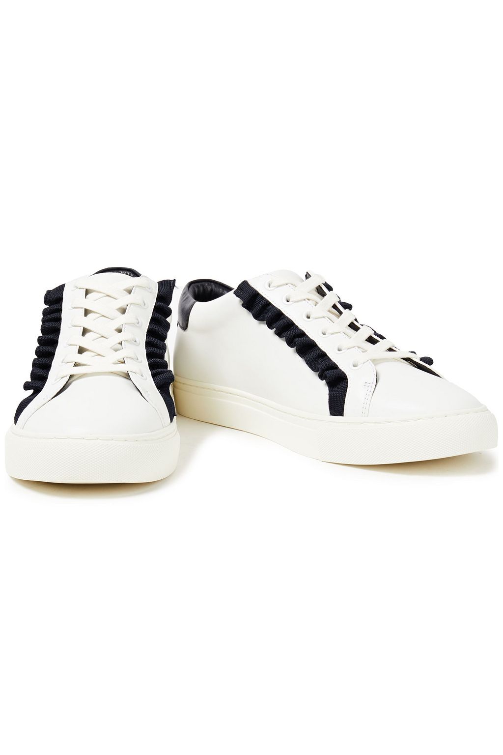 TORY SPORT ラッフル付き ツートーン レザー スニーカー