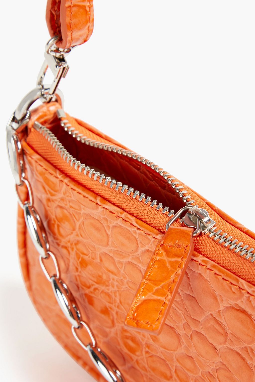 BY FAR Rachel croc-effect leather shoulder bag