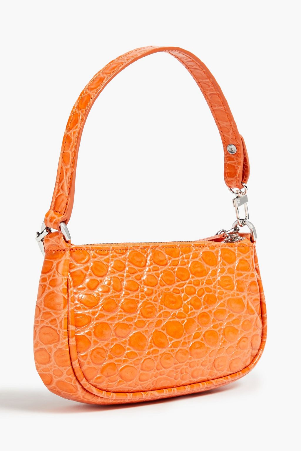 BY FAR Rachel croc-effect leather shoulder bag
