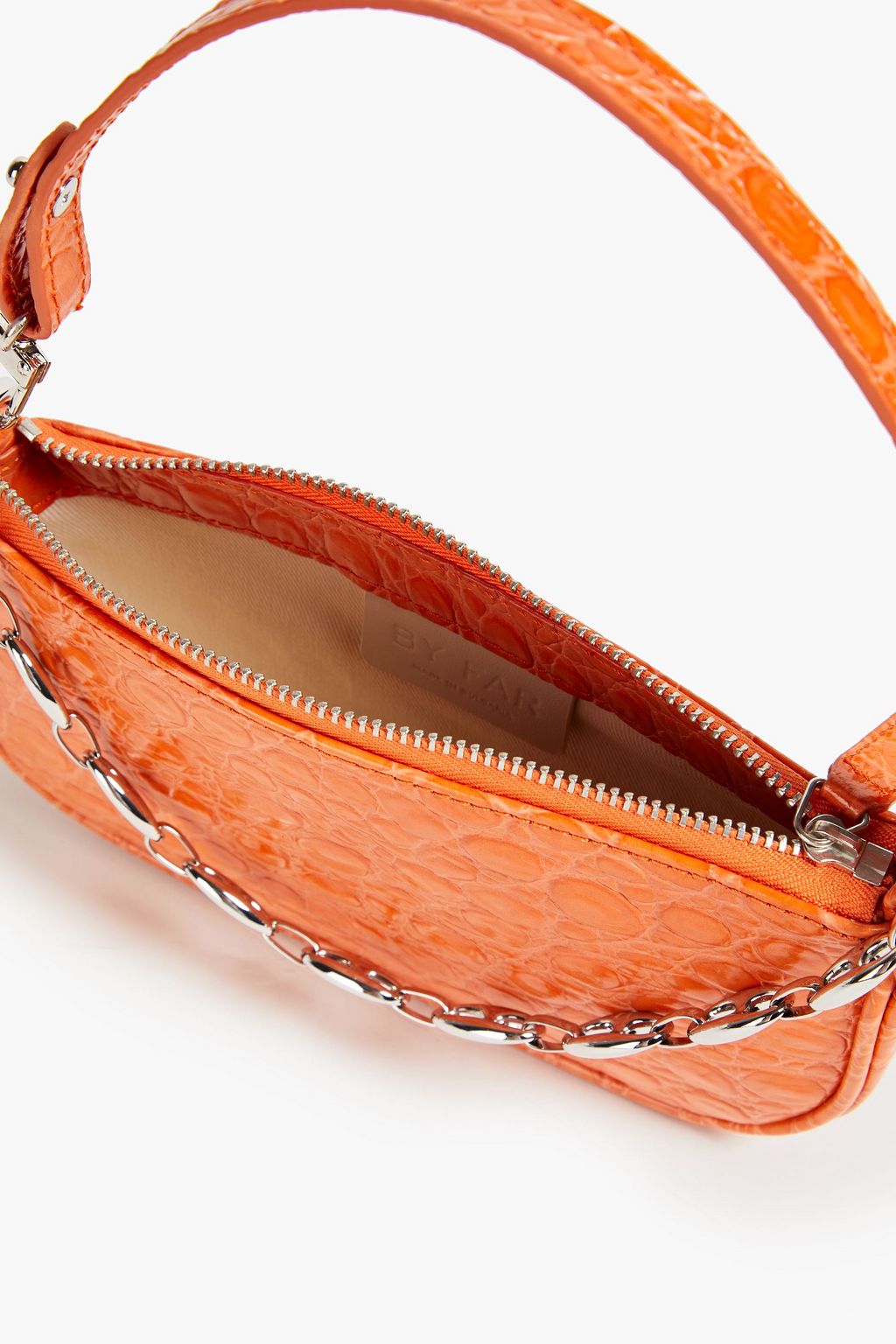 BY FAR Rachel croc-effect leather shoulder bag