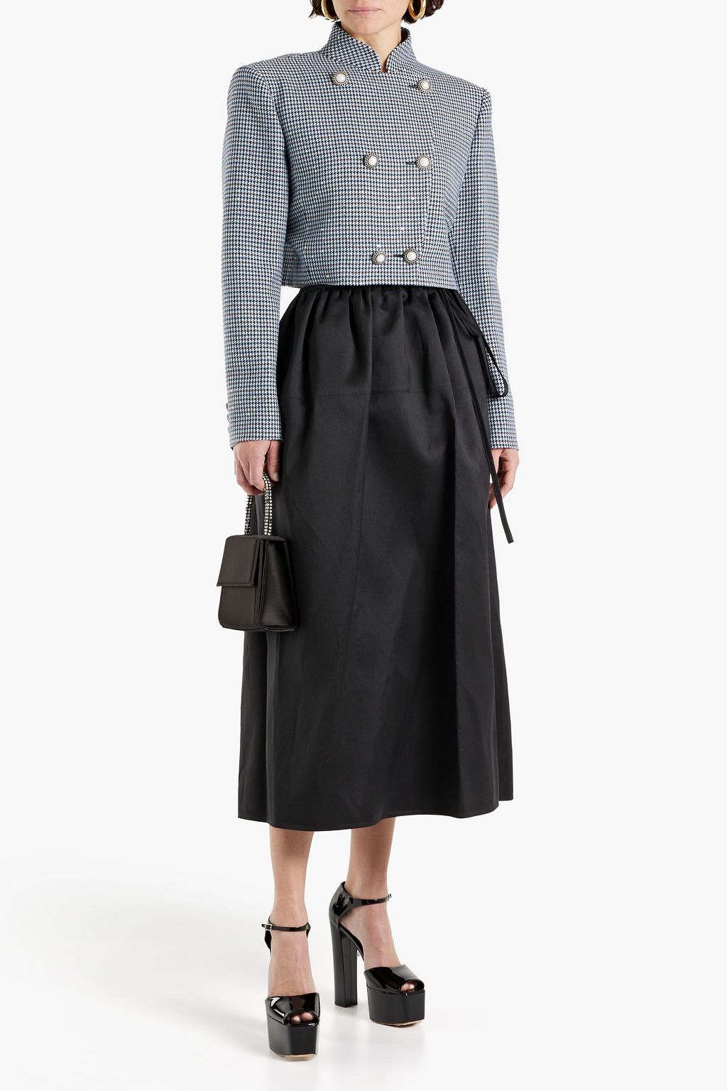 MAGDA BUTRYM Gathered wool and silk-blend midi wrap skirt