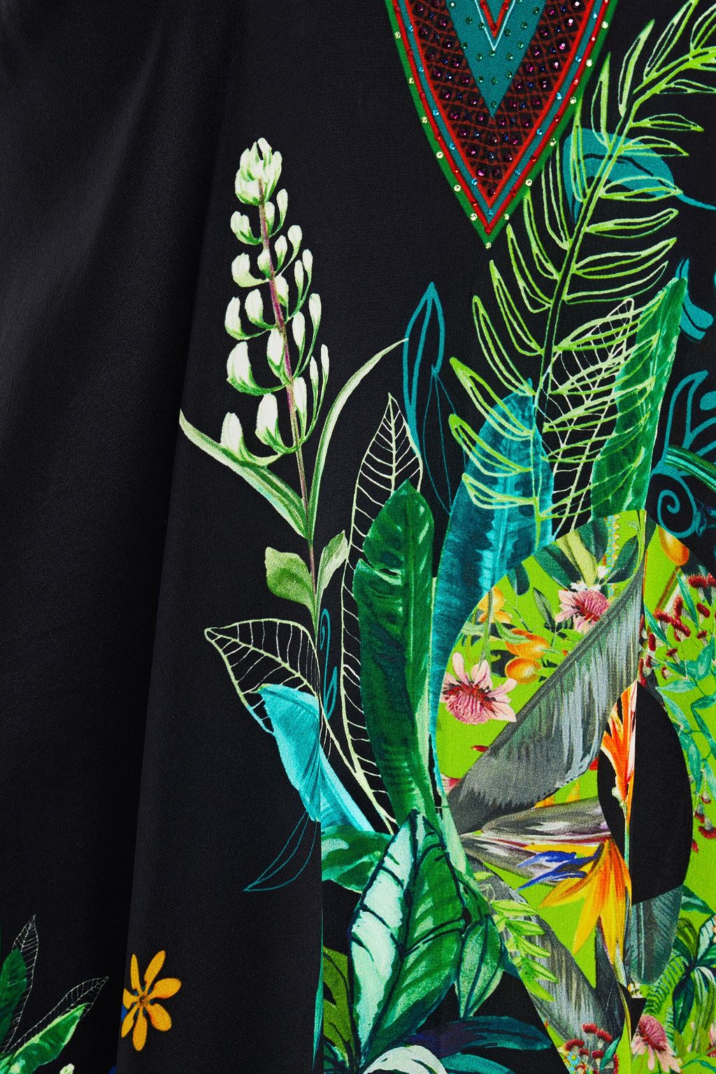 CAMILLA Crystal-embellished printed silk crepe de chine dress