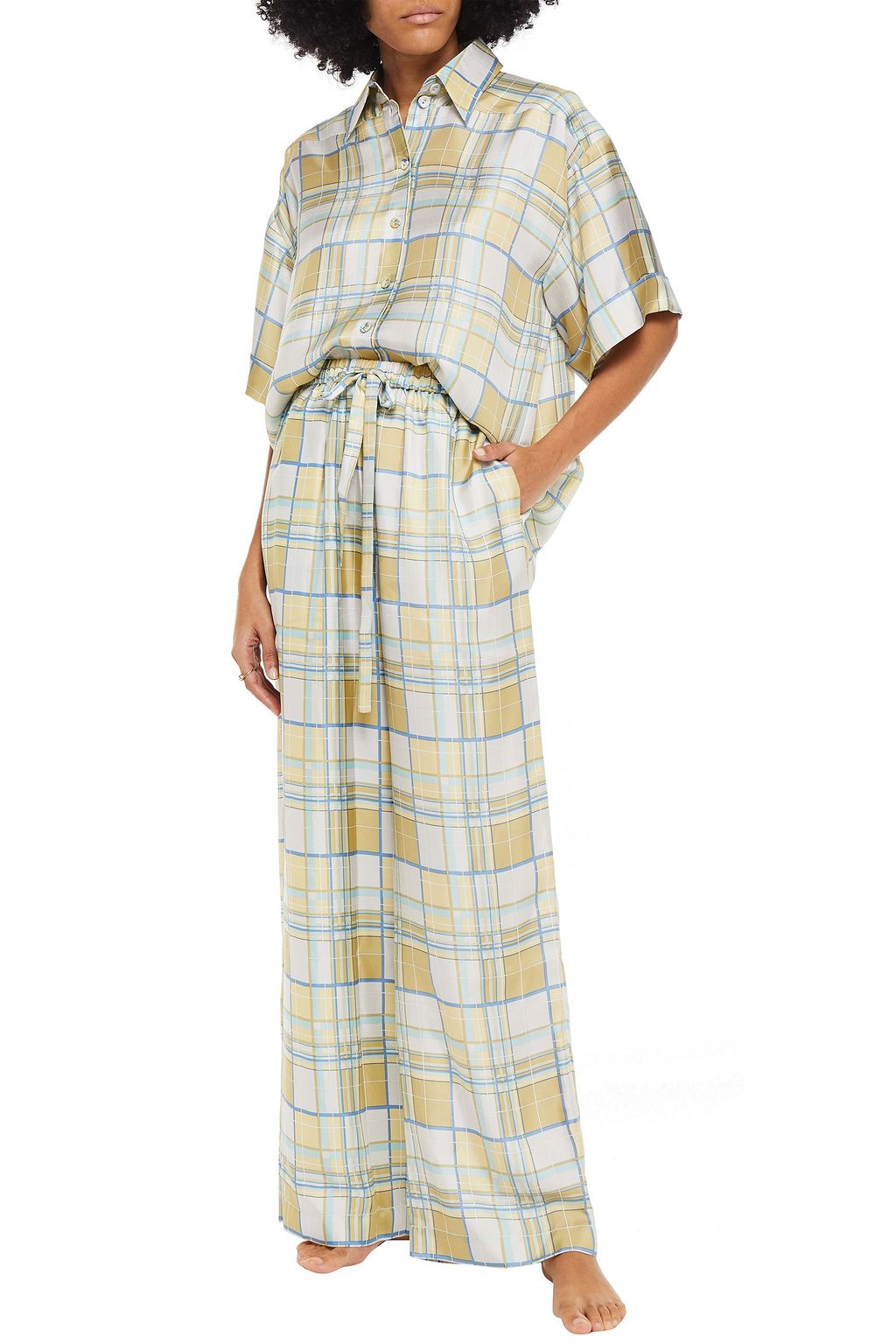 ZIMMERMANN Super Eight checked silk-twill wide-leg pants